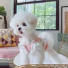 Vêtements pour chiens Robes d'été manches volantes adorable robe de chiot ajustée réutilisable ourlet plissé respirant vêtements de chat jupe pour animaux de compagnie