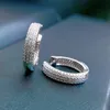 PANSYSEN 100 % 925 Sterling Silber simulierter Diamant Hochzeit Verlobung Creolen für Frauen edlen Schmuck Großhandel 240112