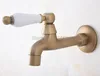 Bathroom Sink Faucets Antique Brass Wall Mounted Single Cold Water Tap For Kitchen Mop Pool Outdoor Garden Faucet Lav312