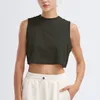 A L Women Yoga Shirt Topps Cew Neck Fintness Camisole Tank Vest Skin Friendly Workout Breatble Quick Dry Top Female BFT1009