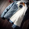 Dimusi inverno homens denim jaquetas moda masculina velo grosso quente jeans jaqueta casual magro outwear blusão cowboy casacos 6xl 240113