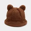 Berets outono e inverno algodão cartoon urso quente balde chapéu pescador ao ar livre boné de viagem para homens mulheres 67