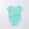 Barboteuse d'été en coton à manches courtes pour bébé, body fin, vêtements pour enfants, garçons et filles, combinaison unisexe Simple et unie