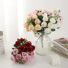 Decoratieve Bloemen Home Decor Kunstmatige Rozen Vaas Accessoires Bruiloft Vakantie Arrangement Pioen Bonbondoos Kerst Zijden Boeket