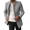 Khaki Black S XXL Trendy Men Suit Coat Formal Men Woolen Coats Long Sleeves Keep Warm Slimming Buttons Woolen Jacket Clothings 240113