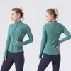 Lulu kvinnor yogakläder länge med sportjacka snabb torr andas fitness yoga som kör zip up jackor träning päls lulululemonjacket kvinnor