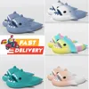 shark slippers Pool Pillow Mules Women Sandals Summer Sandal Flat Comfort Mules Padded Front Strap Slippers Fashionable Easy-to-wear Style Women Slides Shoes