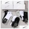 Shoe Parts & Accessories Mens Socks Women High Quality Cotton Classic Ankle Letter Basketball Sports Sock With Box Drop Delivery Shoes Dhpn7