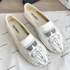 DHgate karl lagerfield vrouw ontwerper schoen visser espadrilles kleding schoenen luxe dames man borduur pantoffels stof dia zwart wit canvas casual hardloopschoenen