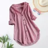 Women's Blouses Stylish Women Shirt M To 4XL Casual Top Long-sleeves Loose Fit Ladies Blouse Womenswear