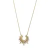 Pendant Necklaces Unique Sun Women Fashion Stainless Steel 18K Gold Color Chain Patry Jewelry Gift