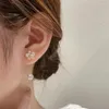 Studörhängen Xiyawang Shinning Zircon Flower Ball Korean Långt för Women Lady Chic smycken Simple Front and Back Earings