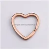 Rainbow Heart Gold Sier Color Keychains Metal Key Chain Ring Split Rings Uni Keyring KeyFob Holder Accessories Diy Drop Delivery DHH5I