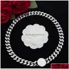 Bracelets de charme Marque de luxe Chaîne cubaine Colliers Sier Rétro Vintage Head Designer Miami Link Bracelet Bracelet Collier Bijoux Pour M Dh5M3