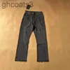 Jeans di design di lusso da uomo di alta strada viola pantaloni ricamati da uomo pantaloni oversize da donna con foro strappato gamba dritta denim pantaloni hip-hop da strada slim E8QQ