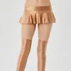 Kjolar 1pc clubwear olje glansiga miniskirts mikro veckad nylon kjol a-line glänsande kvinnors plus storlek transparent