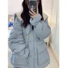 Frauen Trenchcoats Puppe Kragen Blau Baumwolle Kleidung Winter Brot Hong Kong Stil Lose Verdickt Modische