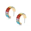 Rainbow Rhinestone Hoop Earrings For Women Girls Crystal Hie C Ear Rings Fashion Jewelry Dazzling Circle Drop Delivery Otuo5