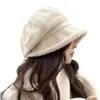 Bérets femmes chapeau d'hiver en peluche béret élégant coupe-vent pour casquette météo Ultra-épaisse automne extérieur