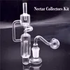 1 PCS 14mm Feminino Vidro Bong Oil Rigs Hookah Percolator Dabber Straw Bongs Fumar Tubos de Água Dab Recycler Ashcatcher com 30mm Masculino Bent Glass Oil Burner Pipe