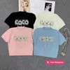 Womens TShirt Luxo Designer Camiseta Mulheres Manga Curta T-shirts Frisado Bordado Malha Camiseta Mulheres Em Torno Do Pescoço Pulôver Camisa Coco Slim Moletom Polo Suor