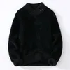 Mens Sweater Winter Top Quality Cashmere Vneck Sweaters Knitted Pullover Men Soft Warm Fashion Solid Color Ching 240113