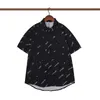 Fashion shirt design seaside wind short sleeve geometric print new style all men leisure sports relaxed breathable summer beach black white fried street pattern