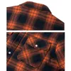 MAGCOMSEN Мужская фланелевая рубашка в клетку в клетку, повседневная хлопковая куртка на пуговицах, утепленная теплая весенняя рабочая куртка, верхняя одежда из шерпа 240112