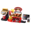 Kid Play House Game Kitchen Fast Food Restaurant Burger Fries Dessert Coffee Machine Cashier Set Mini Education Rolle Toys 240112