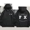 Sweatshirts WF-Women Women's Hoodies Letter Print 2 Piece Outfits FOX Cowl Neck Long BLACK WHITE Racing Clothes Sweatshirt Pants Set A2