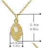 Hanger Kettingen Hanger Kettingen 18K Goud Amerikaanse Voetbal Sport Voor Vrouwen Rugby Vorm Kettingen Modeliefhebbers Sieraden Gift Drop De Dhcsh