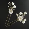 Pinces à cheveux en perles florales, ensemble de peignes de mariée, épingles à fleurs en argile faites à la main, bijoux de mariage