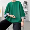 Männer T Shirts Plaid Patchwork Kurzarm Männer Lose Koreanischen Stil Tees Sommer Mode Unisex Tops Männlich Casual Kleidung