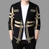 Men's Spring Korean Knitted Cardigan High end Brand Fashion Plain Sweater Coat Men's Autumn Leisure Luxury Sweater 240113