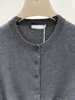 100082 2024, весна-лето, брендовый свитер в том же стиле, черный, серый, с длинным рукавом, одежда с круглым вырезом, женская одежда высокого качества Qian