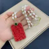 Luxury original design vermilion red set natural freshwater pearl necklace exquisite fashion women wedding jewelry