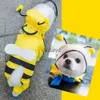 犬のアパレル防水子犬犬レインコートレインコートwith hood for lide medium dogs poncho with Reflective strap honey bee bear dinosaurvaiduryd