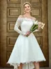 High Low Crystal Sash Bride Wedding Dress 2024 Off the Shoulder Lace Bridal Gowns Summer Boho Vestidos Noiva Robe De Mariee