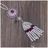 Anhänger Halsketten Boho Böhmen Weiße Perle Perlen Quaste mit Siery Weinrot Dunkelblau CZ Kristall Charm Perlen Kette Frauen Halskette Dr Dhozm