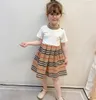 Ny ankomst 2021 Summer Fashion Kids Girls Clothy Rands Style Cotton Ruched Patchwork Baby Girl Princess Dress6964687