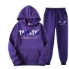 Men's T Shirts 2022 Brand TRAPSTAR Printed Sportswear Men 15 Colors Warm Two Pieces Set Loose Hoodie Sweatshirt Pants Jogging