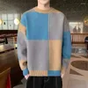 Männer Pullover Kleidung Plaid Crewneck Strickpullover Männliche Pullover Runde Kragen Blau Sweatshirts Verkauf Produkte 2024 Klassische Spaß X
