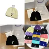 Chapeaux d'hiver pour femmes hommes bonnets tricotés broderie lettre chapeau filles automne femme casquettes bonnet uni chaud solide bonnet livraison directe Dhu8V