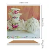 Table Mats Vintage Porclain Tea Cups And Pot Ceramic Coasters (Square) Set Coffee Eat