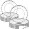 Plats Assiettes Assiettes PCS Chargeur de perles en plastique 13 pouces Chargeurs de dîner ronds Sier Bead pour un service clair W Drop Delivery Home Garde Dhs7I