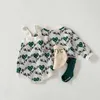 Kläder sätter Milancel Autumn Baby Set Girls Knit Cardigans Flower Bodysuit 2 PCS kläder kostym H240508