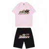 Top Trapstar New Men's T-Shirt Short Sleeve Clothing Chenille Tracksuit Set 2 Pieces Tiger Embroidery Black Cotton London Streetwear S-2XL