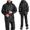 Men's Trench Coats Waterproof Raincoat Overalls Rain Suit For Men Motorcycle Workwear Fashionable And Durable Black Color Various Sizes
