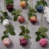 Single Head Rosted Edge Rose Rostad kant Milan Rose Foreign Trade Wholesale Artificial Flower Home Window Decoration Silk Flower Rose XW