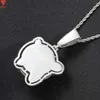 Durch den Tester Ice Out Vvs Moissanit Niedlicher Puppen-Anhänger Halskette Schmuck 925 Sterling Silber High-End-Luxus-Anhänger